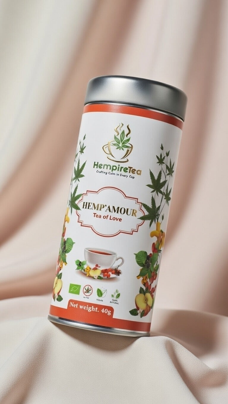 Hemp'Amour evening tea - calming hemp infusion perfect for unwinding and reconnecting
