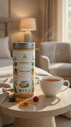 Womanaire feminine health tea - soft floral blend with apple sweetness and warm anise notes
