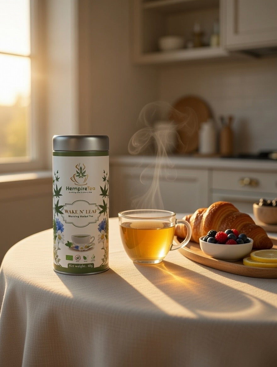 Wake N' Leaf vegan morning tea - refreshing minty blend with liquorice and thyme for smooth energy
