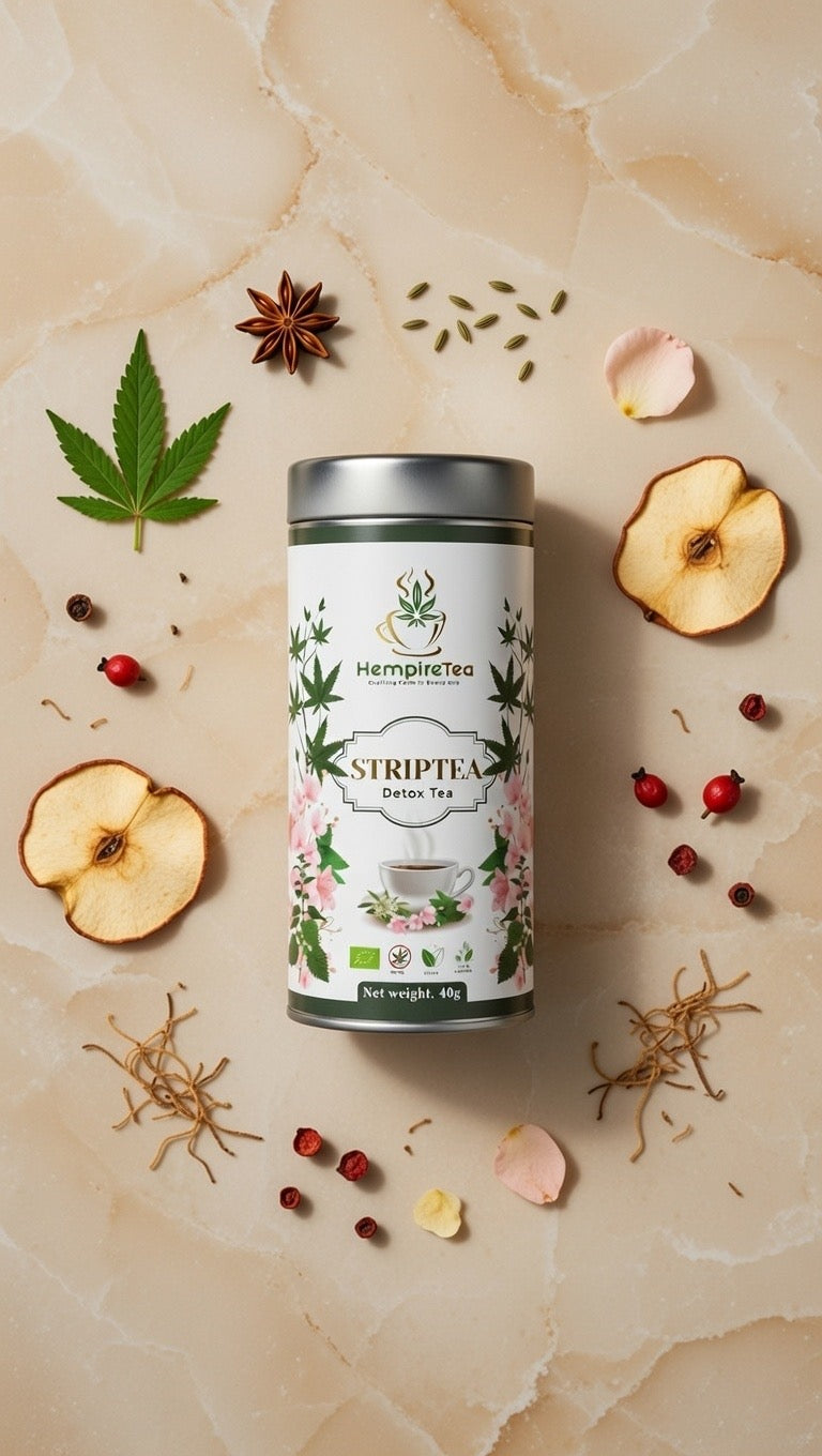 Striptea bloating relief tea - natural cleansing blend with nettle and lemongrass for digestive support
